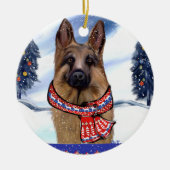 DEUTSCHE SHEPHERD KERAMIK ORNAMENT (Vorne)