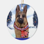 DEUTSCHE SHEPHERD KERAMIK ORNAMENT (Links)