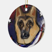 DEUTSCHE SHEPHERD KERAMIK ORNAMENT (Links)