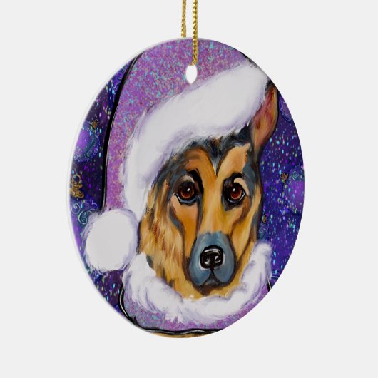 DEUTSCHE SHEPHERD KERAMIK ORNAMENT (Rechts)