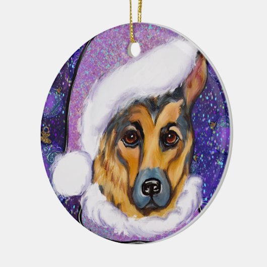 DEUTSCHE SHEPHERD KERAMIK ORNAMENT (Links)
