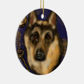 DEUTSCHE SHEPHERD KERAMIK ORNAMENT (Rechts)