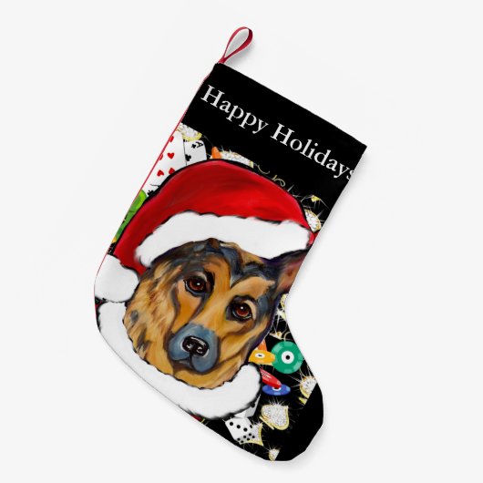 DEUTSCHE SHEPHERD KLEINER WEIHNACHTSSTRUMPF (Vorderansicht (hängend))