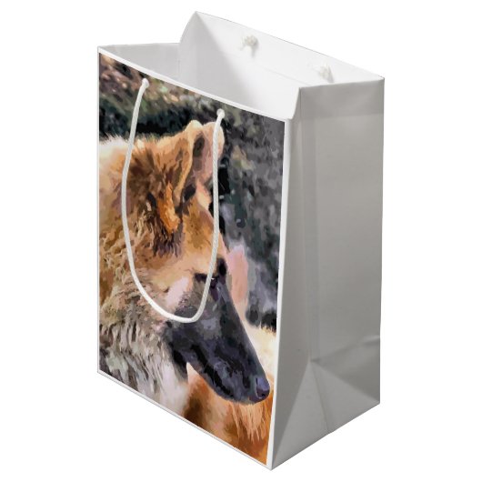 DEUTSCHE SHEPHERD MITTLERE GESCHENKTÜTE (Vorderseite Schrägansicht)