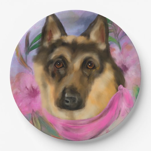 DEUTSCHE SHEPHERD PAPPTELLER (Vorderseite)