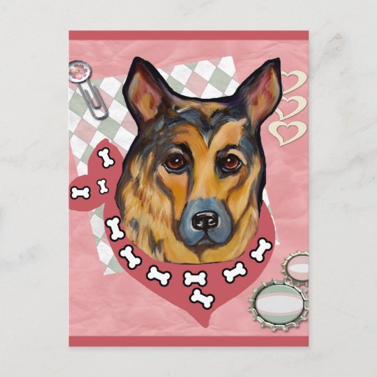DEUTSCHE SHEPHERD POSTKARTE (Vorderseite)