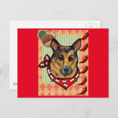 DEUTSCHE SHEPHERD POSTKARTE (Vorne/Hinten)