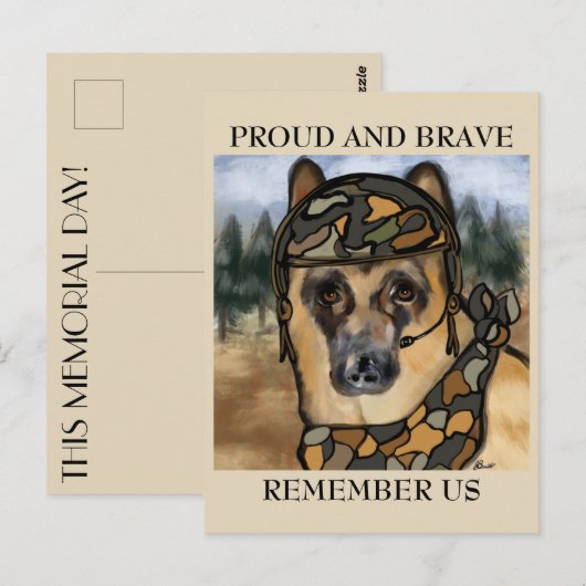 DEUTSCHE SHEPHERD POSTKARTE (Vorne/Hinten)