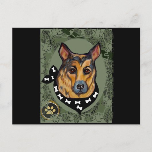 DEUTSCHE SHEPHERD POSTKARTE (Vorderseite)