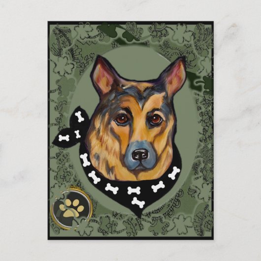 DEUTSCHE SHEPHERD POSTKARTE (Vorderseite)