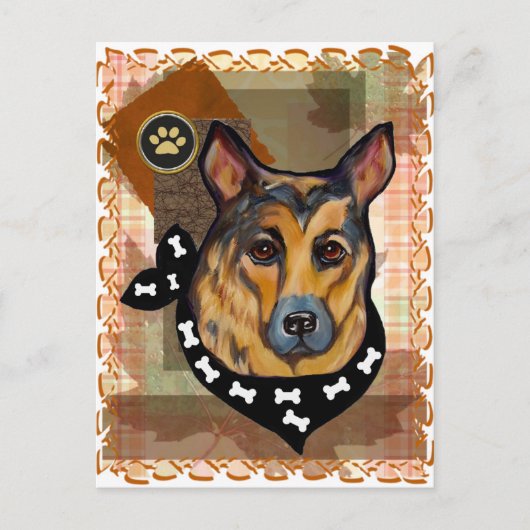 DEUTSCHE SHEPHERD POSTKARTE (Vorderseite)