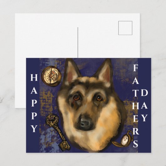 DEUTSCHE SHEPHERD POSTKARTE (Vorne/Hinten)