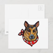 DEUTSCHE SHEPHERD POSTKARTE (Vorne/Hinten)
