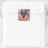DEUTSCHE SHEPHERD QUADRATISCHER AUFKLEBER (Tasche)