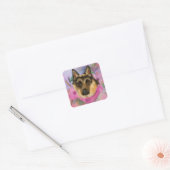 DEUTSCHE SHEPHERD QUADRATISCHER AUFKLEBER (Umschlag)