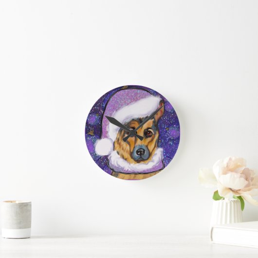 DEUTSCHE SHEPHERD RUNDE WANDUHR (Zuhause)