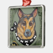 DEUTSCHE SHEPHERD SILBERNES ORNAMENT (Links)