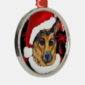 DEUTSCHE SHEPHERD SILBERNES ORNAMENT (Rechts)