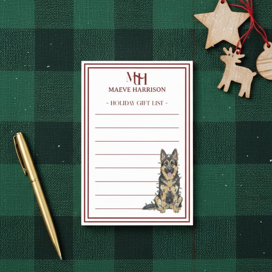 Deutsche Shepherd-Weihnachtsgeschenkliste für benu Post-it Klebezettel