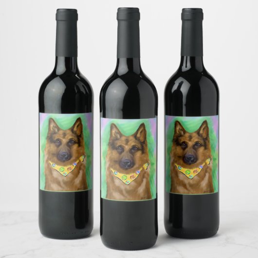 DEUTSCHE SHEPHERD WEINETIKETT (Flaschen)