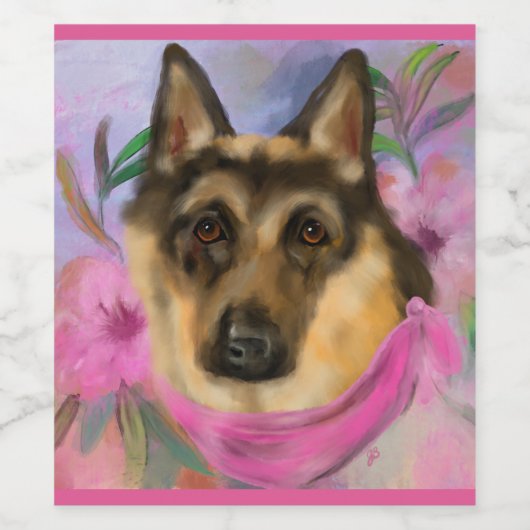 DEUTSCHE SHEPHERD WEINETIKETT (Einzelnes Label)