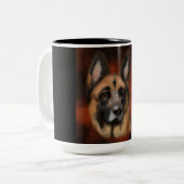 DEUTSCHE SHEPHERD ZWEIFARBIGE TASSE (Vorderseite Links)