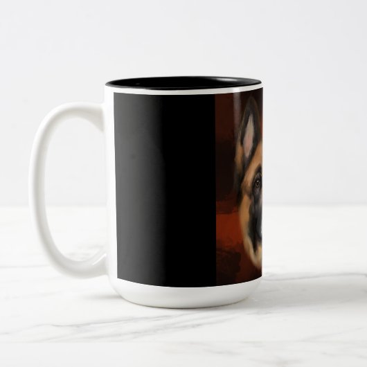 DEUTSCHE SHEPHERD ZWEIFARBIGE TASSE (Links)