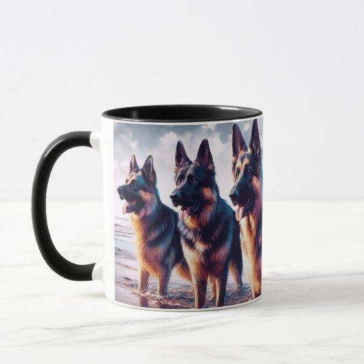 DEUTSCHE SHEPHERDS am STRAND -208- Tasse (Links)