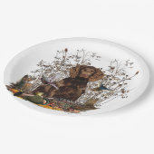 Deutsche Spaniels ( Deutscher Wachtelhund ) Pappteller (Schrägansicht)