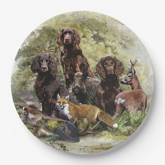 Deutsche Spaniels ( Deutscher Wachtelhund ) Pappteller (Vorderseite)