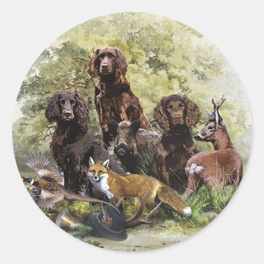 Deutsche Spaniels ( Deutscher Wachtelhund ) Runder Aufkleber (Vorderseite)