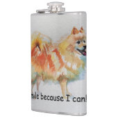 Deutsche Spitz Hund "Ich lächle, weil ich kann" Ka Flachmann (Links)