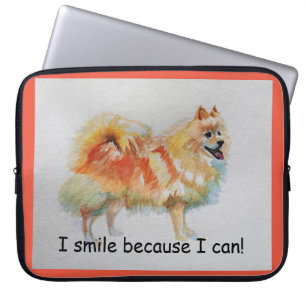 Deutsche Spitz Hund "Ich lächle, weil ich kann" Ka Laptopschutzhülle