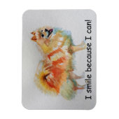 Deutsche Spitz Hund "Ich lächle, weil ich kann" Ka Magnet (Vertikal)