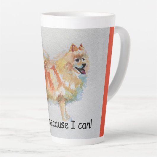 Deutsche Spitz Hund "Ich lächle, weil ich kann" Ka Milchtasse (Rechte Ecke)