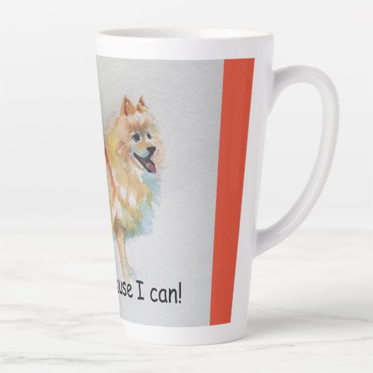 Deutsche Spitz Hund "Ich lächle, weil ich kann" Ka Milchtasse (Rechts)