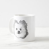 Deutsche Spitz Hund Personalisiert Zeichnend Hand Kaffeetasse (Vorderseite Links)