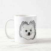 Deutsche Spitz Hund Personalisiert Zeichnend Hand Kaffeetasse (Links)