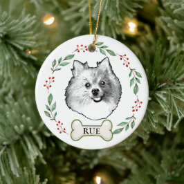 Deutsche Spitz Hund Personalisiert Zeichnend Hand Keramik Ornament