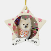 Deutsche Spitz Hund Personalisiert Zeichnend Hand Keramik Ornament (Hinten)