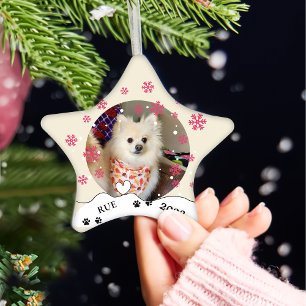 Deutsche Spitz Hund Personalisiert Zeichnend Hand Keramik Ornament