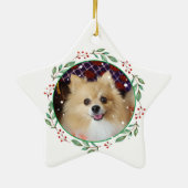 Deutsche Spitz Hund Personalisiert Zeichnend Hand Keramik Ornament (Hinten)