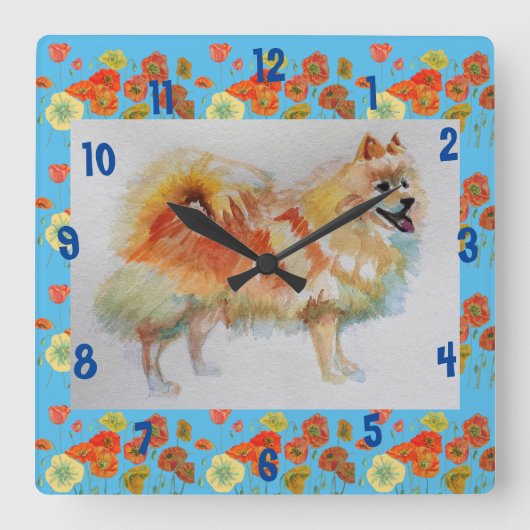 Deutsche Spitz Spitz Hunde Hunde Kinder Zimmer Uhr (Vorderseite)