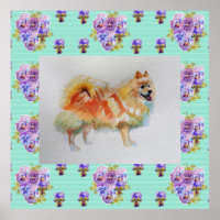 Deutsche Spitz Spitz Hunde Kunst Maler Poster