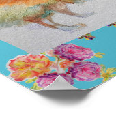 Deutsche Spitz Spitz Hunde Rose Poster (Ecke)