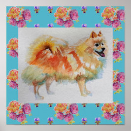 Deutsche Spitz Spitz Hunde Rose Poster
