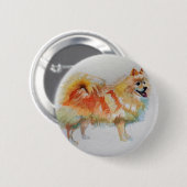 Deutsche Spitz Spitz Wasserfarbenwelse Hunde Button (Vorne & Hinten)