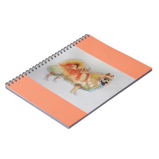 Deutsche Spitz Spitz Wasserfarbenwelse Hunde Notizblock (Linke Seite)