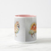 Deutsche Spitz Spitz Wasserfarbenwelse Hunde Tasse (Zentrum)