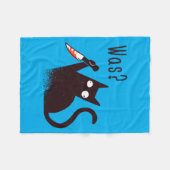 Deutsche Sprache Crazy Funny Katze Mit Einem Messe Fleecedecke (Vorderseite (Horizontal))